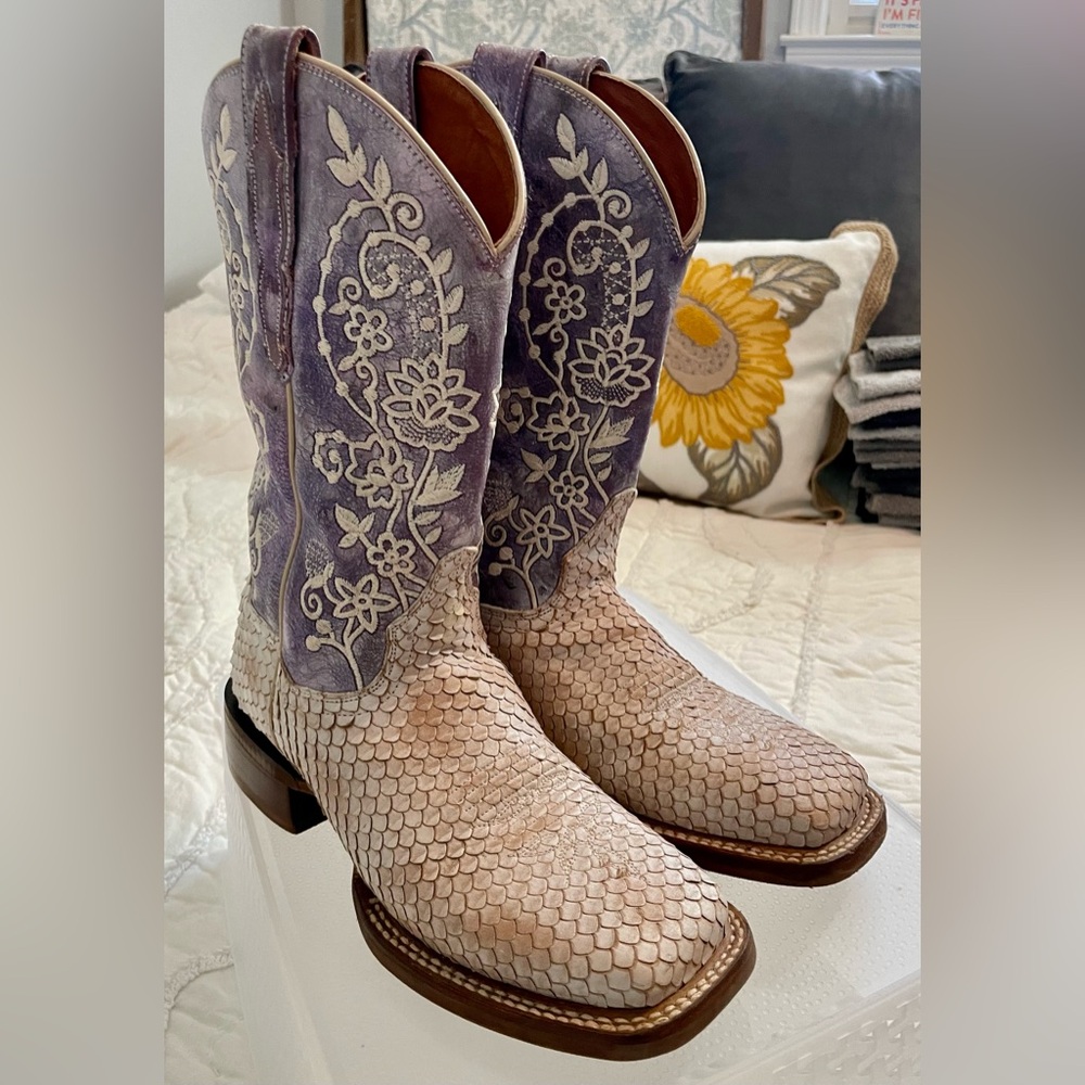 Dan Post Women’s Boots - White Sands (White/Blue)
